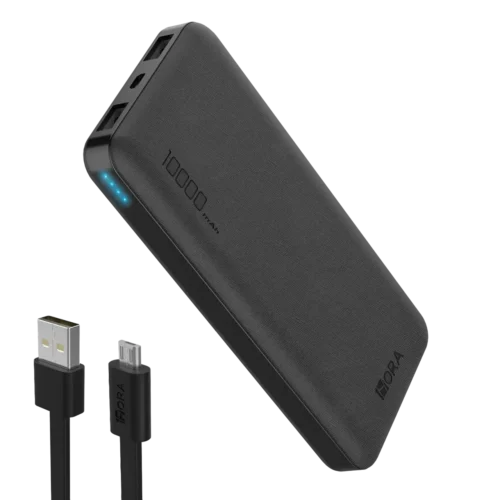 GAR094 Power Bank 10000mAh Batería Portátil - 2 Puertos USB + Cable Tipo C