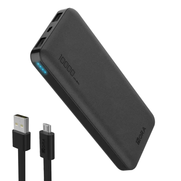 GAR094 Power Bank 10000mAh Batería Portátil - 2 Puertos USB + Cable Tipo C