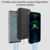 GAR094 Power Bank 10000mAh Batería Portátil - 2 Puertos USB + Cable Tipo C