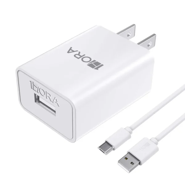 Cargador GAR142 Carga Rápida Tipo C USB 2.4A - Incluye Cable Tipo C de 1m - Color Negro - Marca 1 Hora
