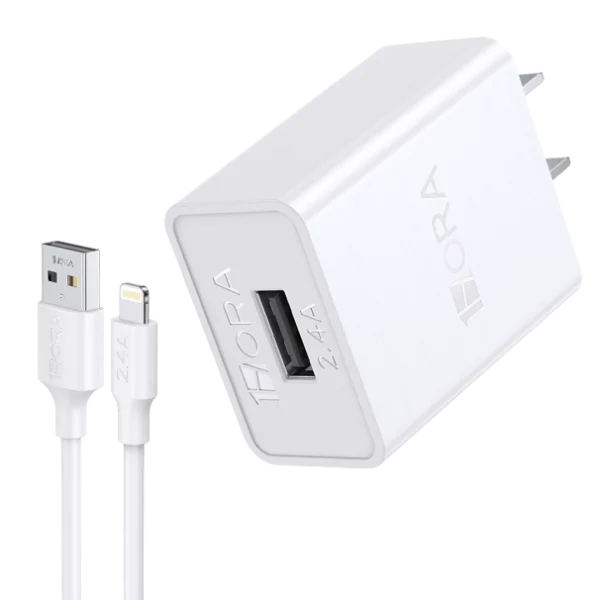 Cargador GAR143 + Cable Lightning 2.4A Blanco