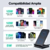 Cargador Inalámbrico GAR157 Qi Carga Rápida 15W