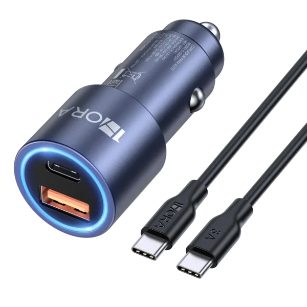Cargador GAR241 para Auto 38W Rápida - PD 20W + QC 3.0 18W + Cable Tipo C
