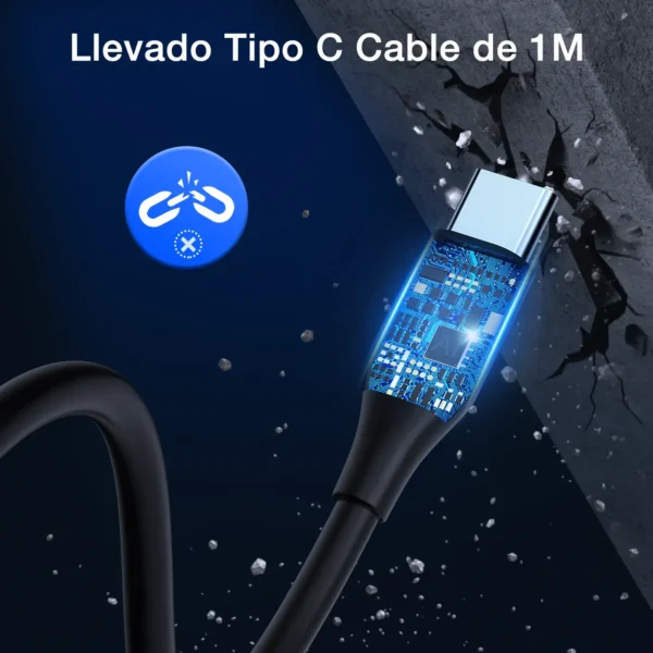 Cargador GAR241 para Auto 38W Rápida - PD 20W + QC 3.0 18W + Cable Tipo C